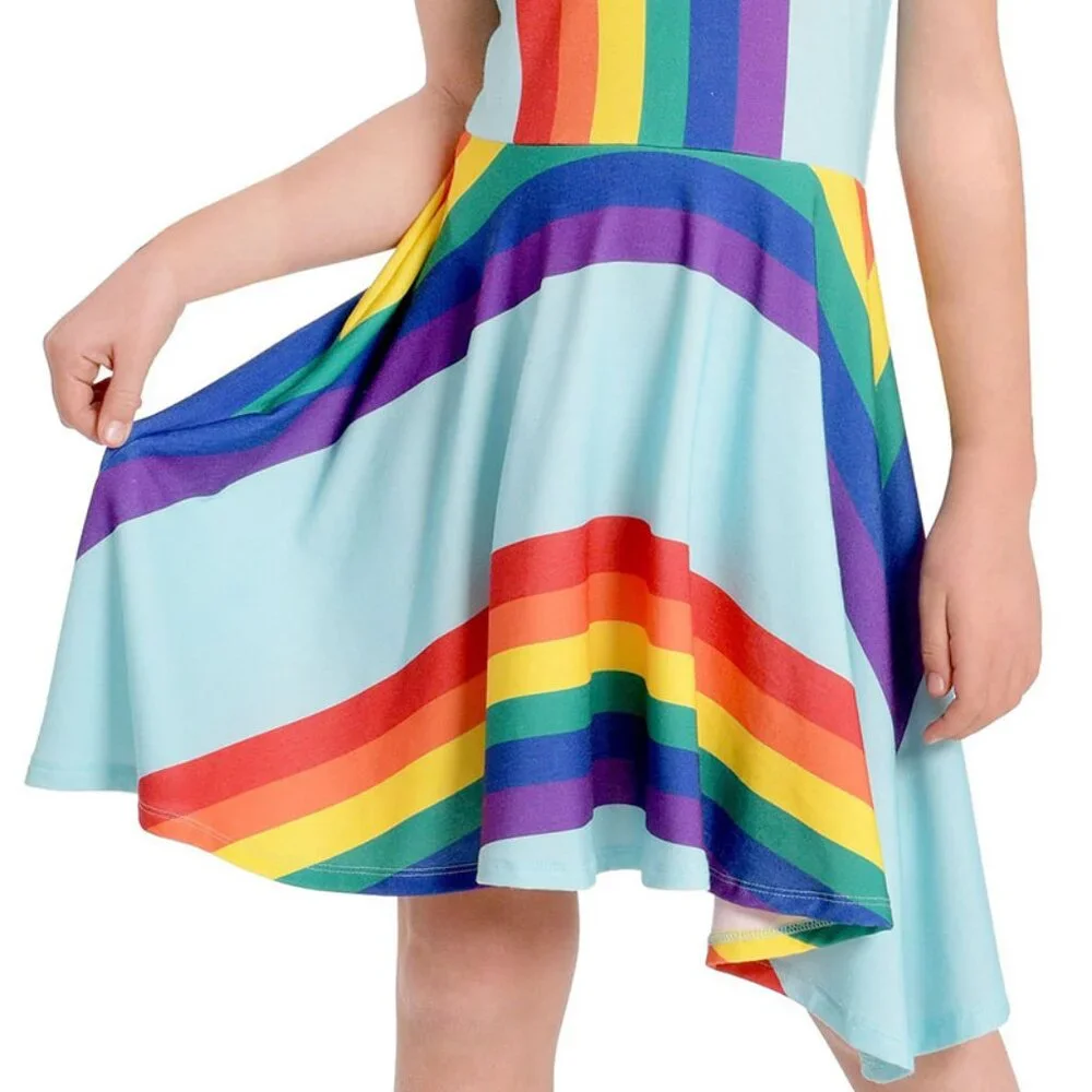 Truly Me by Hannah Banana Boutique Girls Rainbow Dress Size 10 NWT High Low  🌈✨